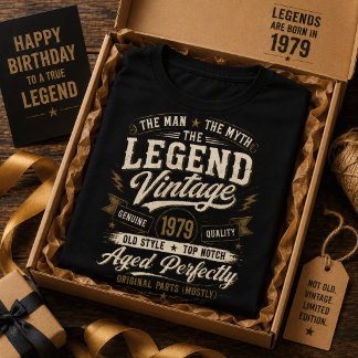 T-shirt Légende 1979 Vieilli Parfaitement Rétro 47e Annive