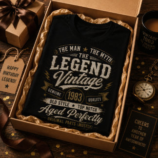 T-shirt Légende 1983 Vieilli à Parfaitement Rétro 43e Anni