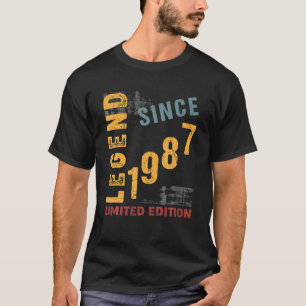 T-shirt Légende 1987 35E Année Anniversaire Cadeau Limited
