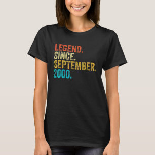T-shirt Légende Cadeau de 22 ans depuis septembre 2000 22e