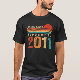 T-shirt Légende de 11 ans depuis le 11 septembre 2011