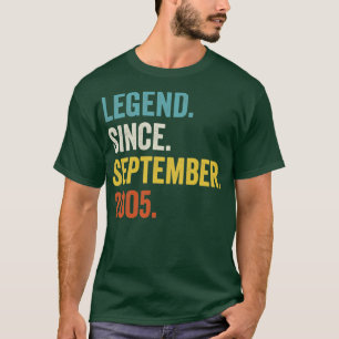 T-shirt Légende de 17 ans depuis septembre 2005 17e naiss
