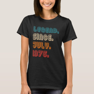 T-shirt Légende de couleur rétro depuis juillet 1976 Birth