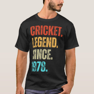 T-shirt Légende de cricket depuis 1978 Anniversaire rétro