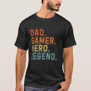 T-shirt Légende de héros de jeu vidéo de papa vintage en d