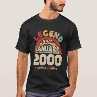 T-shirt Légende de janvier 2000 Depuis janvier 2000