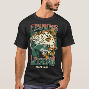T-shirt Légende de la pêche Truite Bass Pêcheur depuis 197