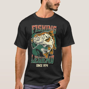 T-shirt Légende de la pêche Truite Bass Pêcheur depuis 197