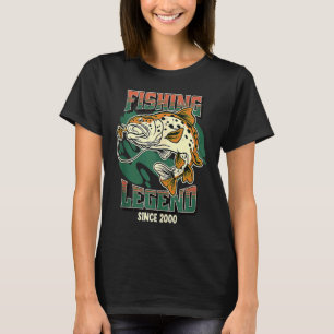 T-shirt Légende de la pêche Truite Bass Pêcheur Depuis 200