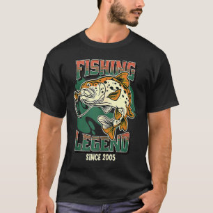 T-shirt Légende de la pêche Truite Bass Pêcheur depuis 200