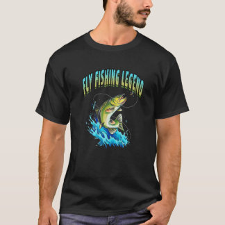 T-shirt Légende de pêche à la mouche Truite arc-en-ciel Pê