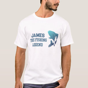 T-shirt Légende de pêche Nom personnalisé