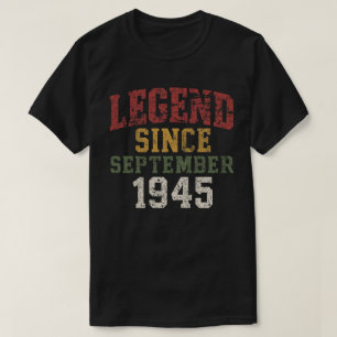 T-shirt Légende de style vintage depuis septembre 1945 Imp