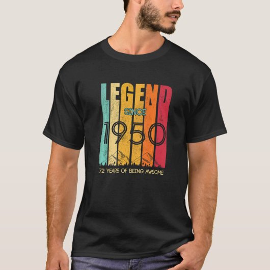T-shirt Légende Depuis 1950 72 Ans D'Être Awesome (Devant)