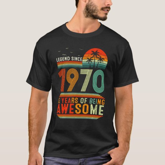 T-shirt Légende Depuis 1970 52 Ans D'Être Impressionnant 5 (Devant)