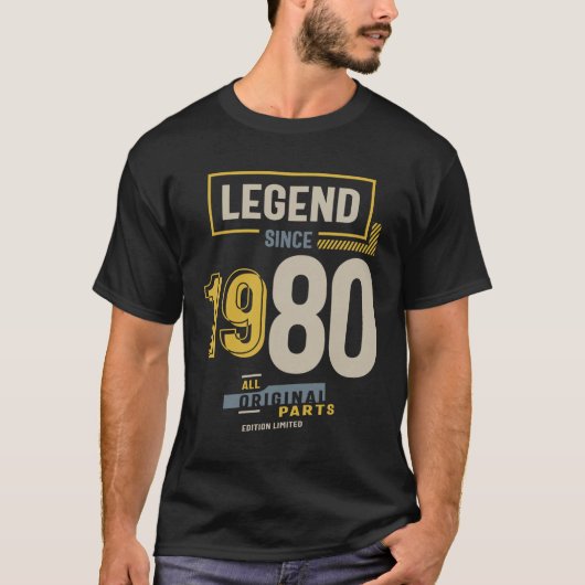 T-shirt Légende depuis 1980 43e anniversaire (Devant)