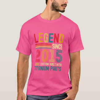 T-shirt Légende depuis 2015 Vintage 9e anniversaire Hommes