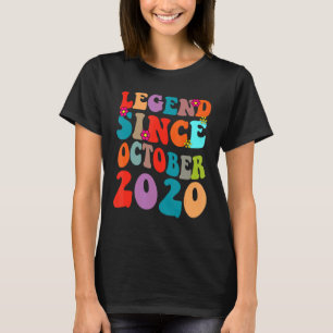 T-shirt Légende depuis 2020 Octobre Anniversaire Vintage R
