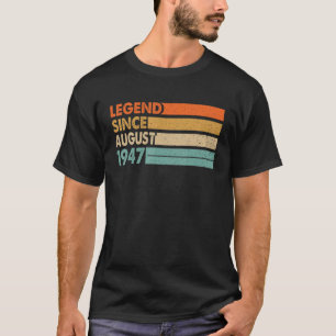 T-shirt Légende depuis août 1947 76 Ans 76e anniversaire