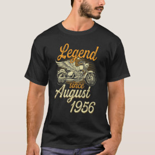 T-shirt Légende depuis août 1956 Âge 66e anniversaire Moto