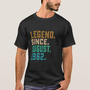 T-shirt Légende depuis août 1962 Vintage 60 ans 60e