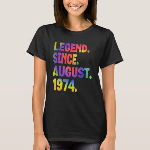 T-shirt Légende depuis août 1974 49 Ans Tie Dye 49e