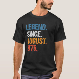 T-shirt Légende depuis août 1976 Anniversaire Vintage