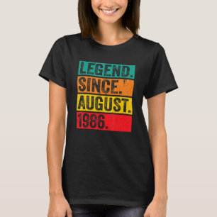 T-shirt Légende depuis août 1986 36e anniversaire Retro 36