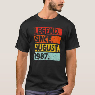 T-shirt Légende depuis août 1987 Vintage 35 ans 35e