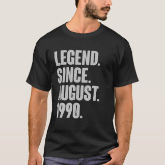 T-shirt Légende Depuis Août 1990 Anniversaire - Don Pour 3