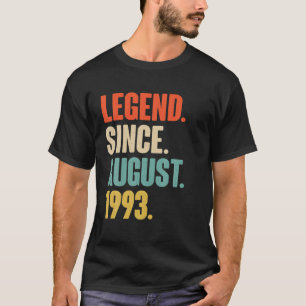 T-shirt Légende depuis août 1993 Cadeau Anniversaire Pour 
