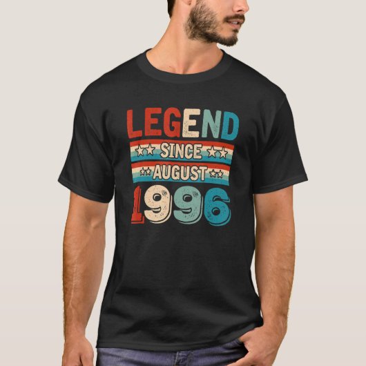 T-shirt Légende depuis août 1996 Rétro 26 Ans 26ème B (Devant)