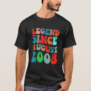 T-shirt Légende depuis août 2008 Anniversaire Vintage Retr