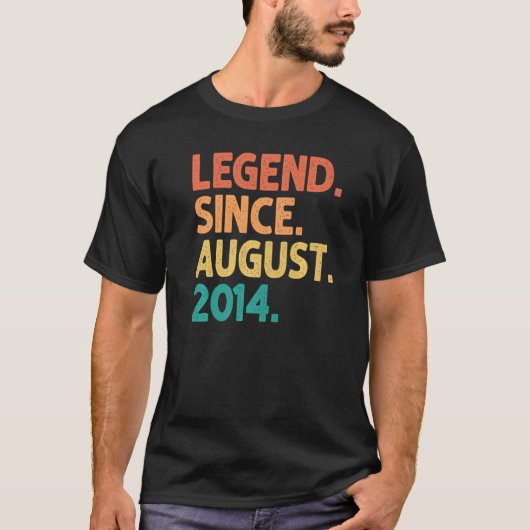 T-shirt Légende depuis août 2014 8 ans 8e anniversaire (Devant)