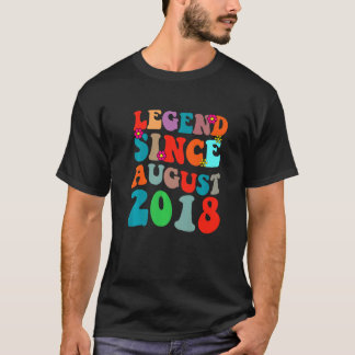 T-shirt Légende depuis août 2018 Anniversaire Vintage Retr