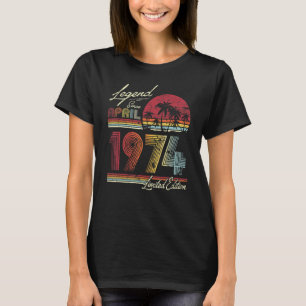 T-shirt Légende depuis avril 1974 48 Ans 48e Anniversaire