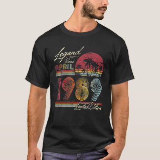 T-shirt Légende Depuis Avril 1989 33 Ans 33E Anniversaire