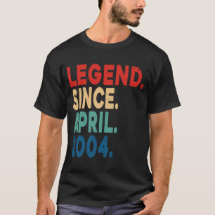 T-shirt Légende depuis avril 2004 19e cadeau d'anniversair