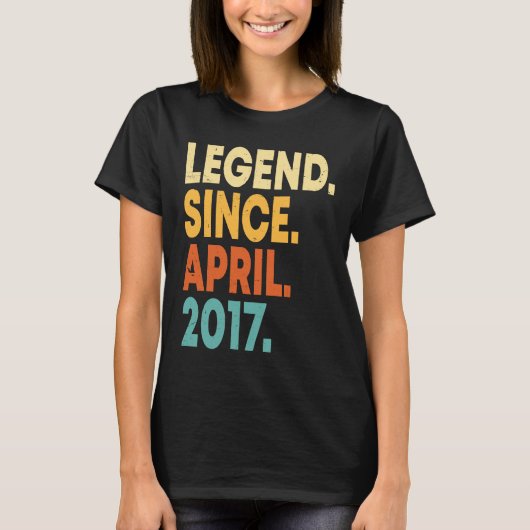 T-shirt Légende depuis avril 2017 6e anniversaire 6 ans (Devant)