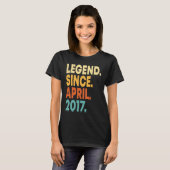 T-shirt Légende depuis avril 2017 6e anniversaire 6 ans (Devant entier)