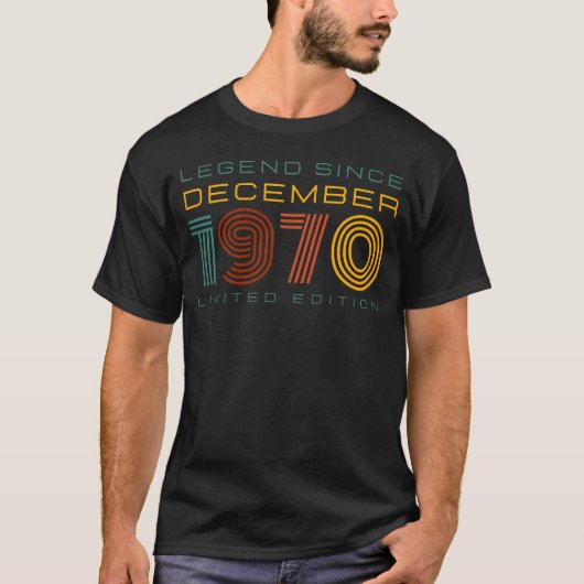 T-shirt Légende depuis décembre 1970, Edition limitée Homm (Devant)