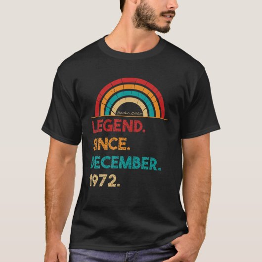 T-shirt Légende Depuis Décembre 1972 50E Anniversaire Cade (Devant)