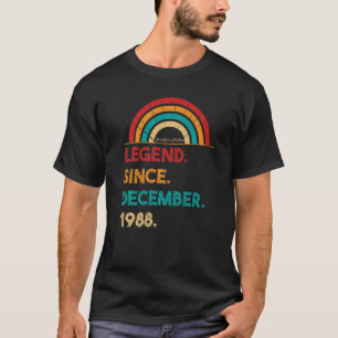 T-shirt Légende depuis décembre 1988 34ème anniversaire Né