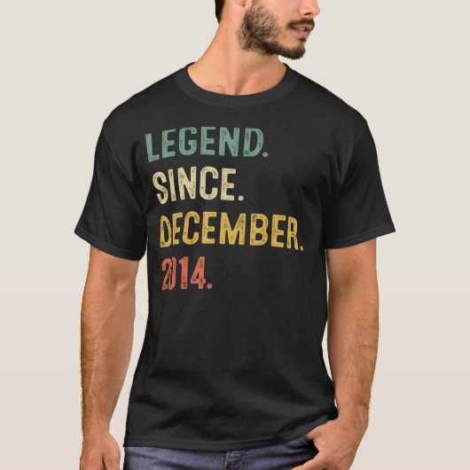 T-shirt Légende depuis décembre 2014 8e anniversaire 8 ans (Devant)