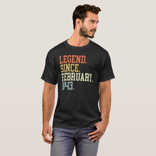 T-shirt Légende Depuis Février 1943 Pour Hommes Femmes Fév (Devant entier)