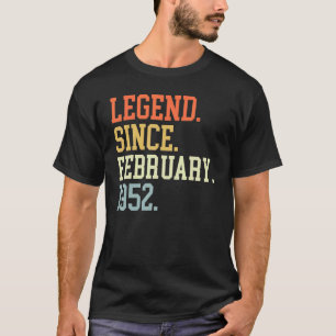 T-shirt Légende Depuis Février 1952 Pour Hommes Femmes Fév