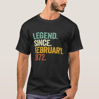 T-shirt Légende Depuis Février 1972 50E Anniversaire 50 An
