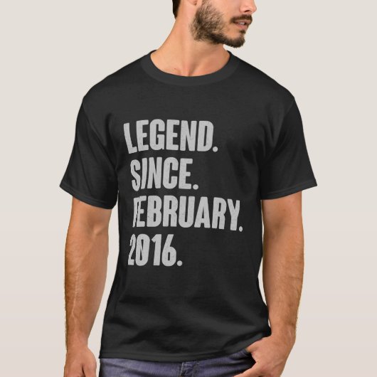 T-shirt Légende Depuis Février 2016 - 6 Ans Cadeau 6E B (Devant)