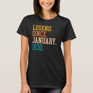 T-shirt Légende Depuis Janvier 1930 Pour Hommes Femmes 19