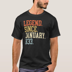 T-shirt Légende Depuis Janvier 1933 Pour Hommes Femmes 19 